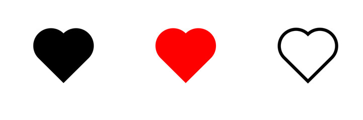 Heart icon, vector illustration. Flat design style on white background