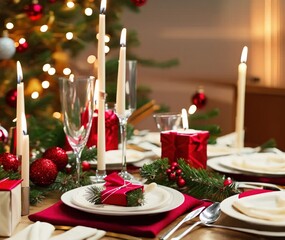 christmas table setting