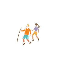 illustration of hikers