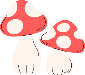 mushrooms spring vibes mood seasonal clipart