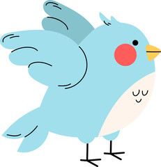 bird blue spring vibes mood seasonal clipart