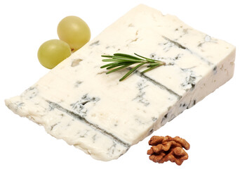 famous traditional italian Gorgonzola blue cheese isolated
