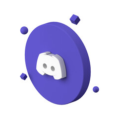 3d discord png icon with a blank page on white background. 3d rendering png icon
