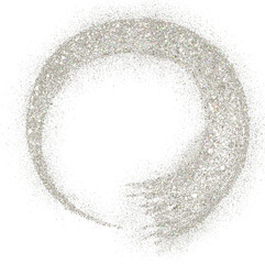 Silver glitter hand-drawn round