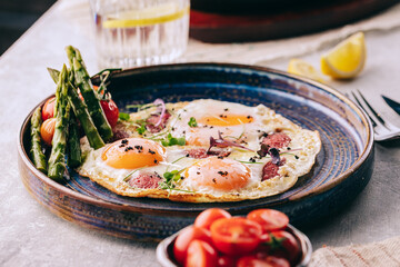 breakfast with scrambled eggs 