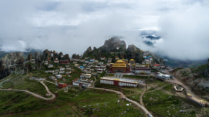 Zizhu temple, about 4800 meters above sea level, one of the oldest and most important temple of the...