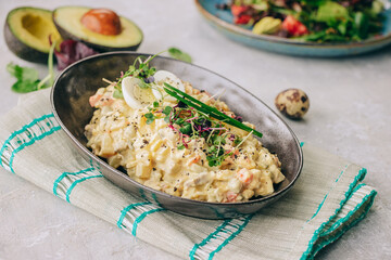 festive light salad with eggs