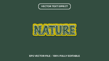 Editable text effect nature vector design