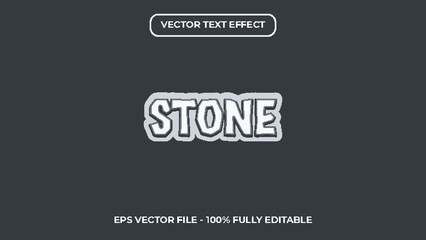Editable text effect stone vector design