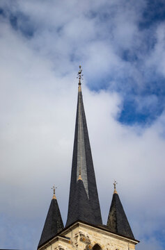 Parvis of the Church of Saint-Martin de Jouy, Built in the 13th Century in Jouy-en-Josas, in the Yvelines Department, France