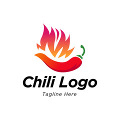 Hot Chili logo designs concept vector, Fire Chili logo symbol, Spice food symbol icon