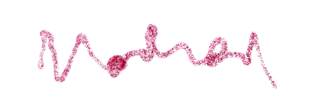 Abstract glitter gel color dot smear brush stroke. Isolated on Png tranparent background.