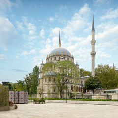 Fototapeta na wymiar Nusretiye imperial Ottoman ornate Mosque, commissioned by Sultan Mahmut II, located in Tophane district of Beyoglu, Istanbul, Turkey