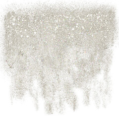 Silver glitter dust falling hand-drawn