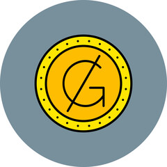 Guarani Multicolor Circle Filled Line Icon