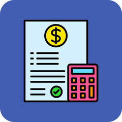 Accounting Multicolor Round Corner Filled Line Icon