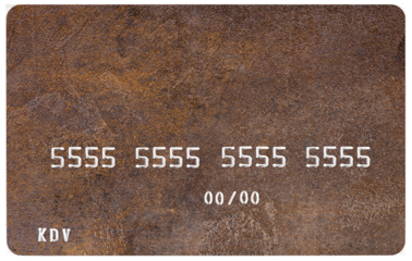 Empty debit, credit card closeup