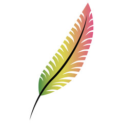 Abstract feather with gradient pattern. Vector illustration