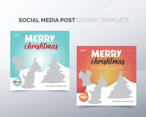 Christmas social media post template and web banners for promotions of your product.