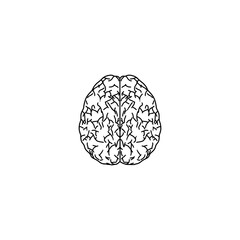 Brain icon isolated on white background hand drawn