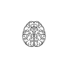 Brain icon isolated on white background hand drawn