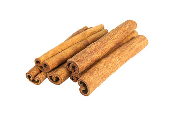 Cinnamon sticks and star anise spice isolated on white background with PNG.