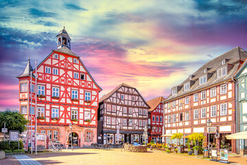 Marktplatz, Gr&uuml;nberg, Hessen, Deutschland 