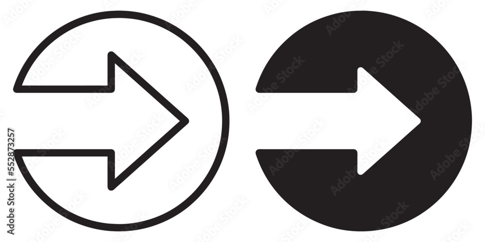 Poster ofvs257 outlinefilledvectorsign ofvs - arrow circle vector icon . right pointing sign . isolated tra
