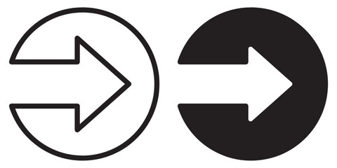 ofvs257 OutlineFilledVectorSign ofvs - arrow circle vector icon . right pointing sign . isolated transparent . outline and filled version . AI 10 / EPS 10 / PNG . g11597
