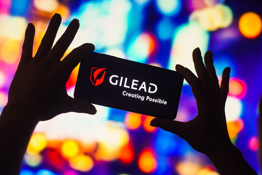 December 10, 2022, Brazil. In this photo illustration, the Gilead Sciences logo is displayed on a smartphone screen.