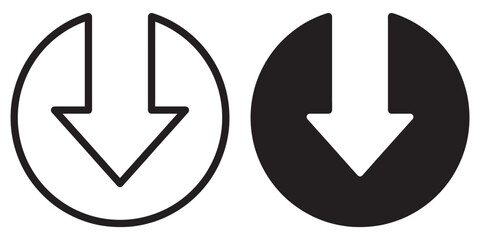 ofvs259 OutlineFilledVectorSign ofvs - arrow circle vector icon . down pointing sign . isolated transparent . outline and filled version . AI 10 / EPS 10 / PNG . g11599 © fotohansel