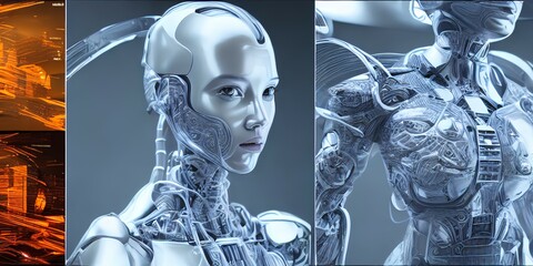 An artificial intelligence in the form of a robot woman