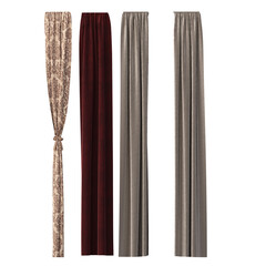 curtain isolated on a transparent background, 3D illustration, cg render