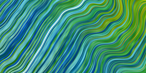 Light Blue, Green vector pattern with wry lines.