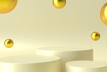 Luxury background with 3d golden ball and blur effect element with glitter
