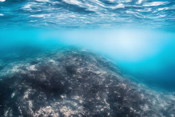 Fototapeta na wymiar Abstract background picture of blue ocean, generative ai