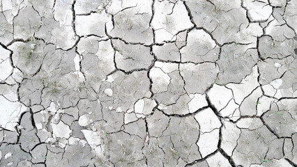 Top view of cracked ground texture.