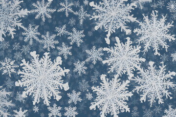 Illustration macro of snowflake in the contemporary style, generative ai
