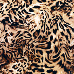 Seamless leopard pattern, jaguar texture, African animal print.