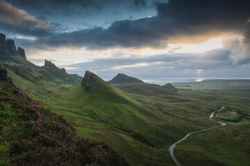 Fototapeta premium Quiraing in sunrise, Isle of Skye, Scotland