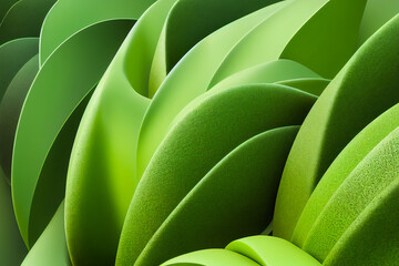 Abstract shapes and green wave background, perfect for showing environmental awareness or addressing global warming. Nature in green tones evokes a must-have image.