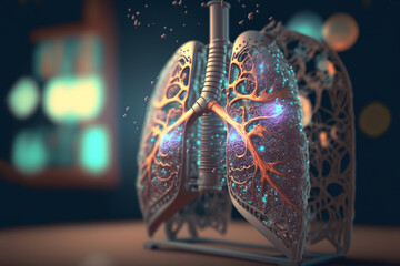 illustration of robotic or artificial body idea for futuristic medical concept