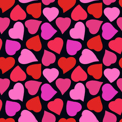 Romantic seamless pattern. Happy Valentine's day, wedding, sweet love concept background. Freehand hearts surface print