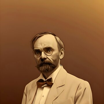 Illustrated portrait of Alfred Nobel 
