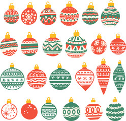 Fototapeta na wymiar Isolated Christmas Ornaments Hand Drawn Illustration