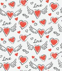 Saint Valentine's Day Hearts Pattern Illustration