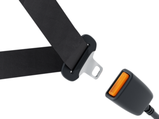 Safety belt on transparent background.