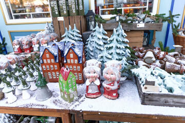 Christmas shopping at Tivoli amusement park in Copenhagen. - obrazy, fototapety, plakaty