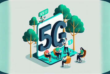 5G technology for group sharing of phone contacts, online communication, digital team cooperation on internet marketing planning, and community teamwork are all used in global networking and advertisi