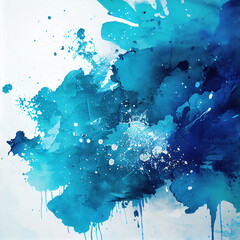 beautiful blue watercolor splatter background
